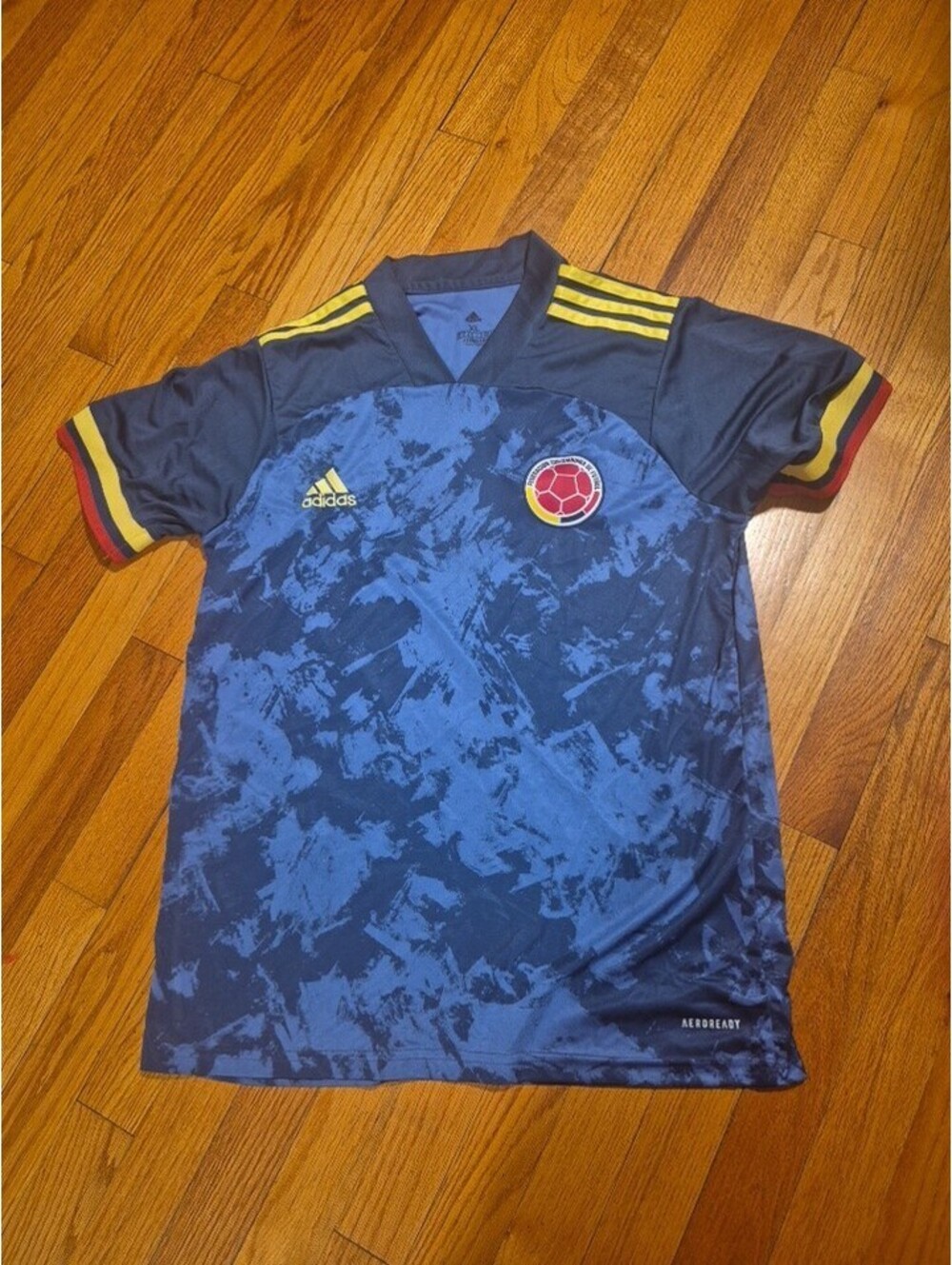 Adidas Colombia National Team Soccer Jersey Shirt Blue Camo Futbol 2020 Men XL